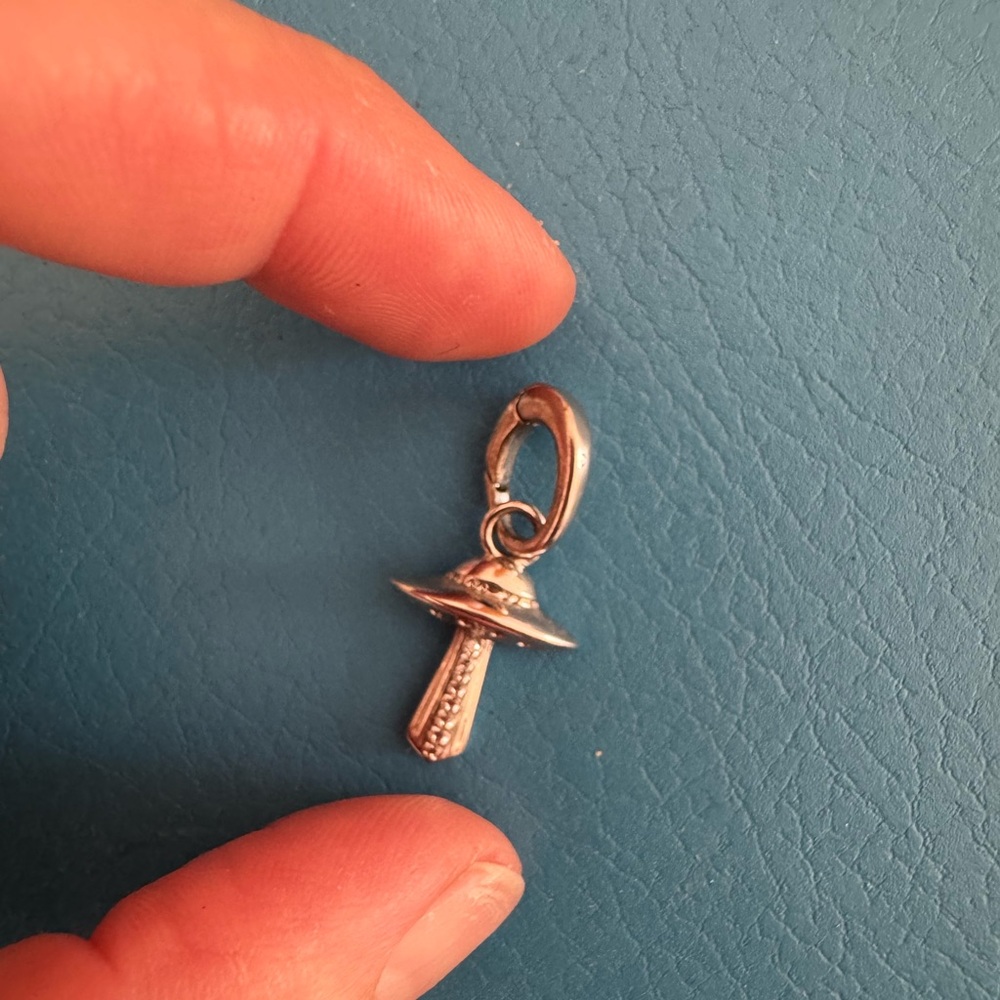 Silver UFO Charm Pendant